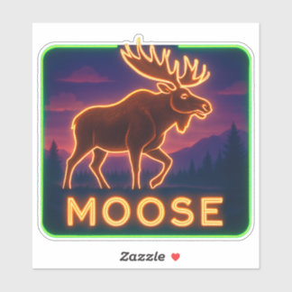 Neon Moose Sticker Klistermärken