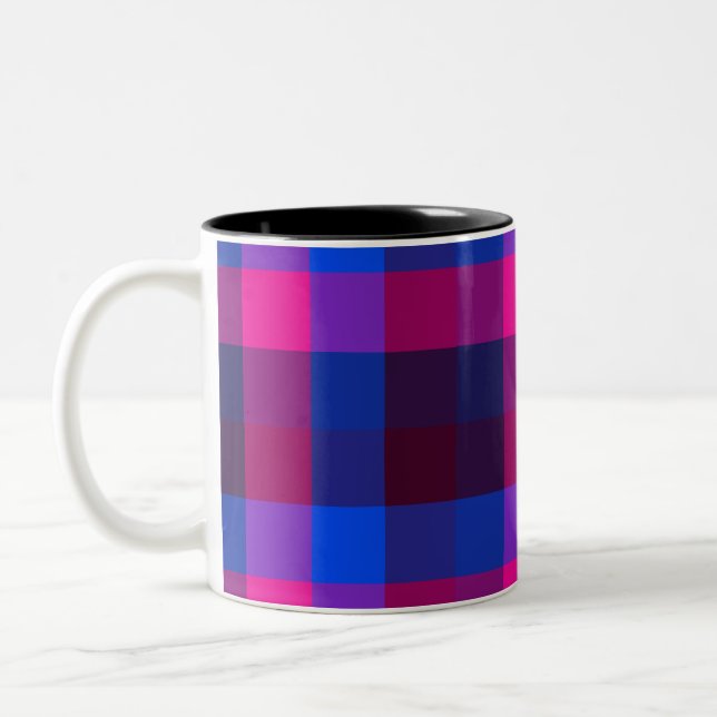 Neon mosaik fusion  Två-Tonad mugg (Vänster)