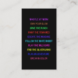 Neon Motivational Pass Along Card