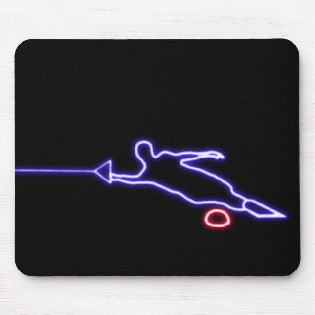 Neon Mousepad för SlalomvattenSkier Musmatta (Framsidan)