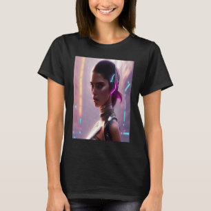 Neon Multifärgad Vibrant Woman look Glam Blue Turq T Shirt