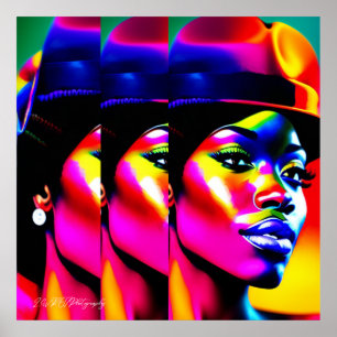 NEON MUSE: Elektrisk Iridescens Poster
