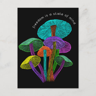 Neon Mushroom Freedom är ett tillstånd av mind Pos Vykort