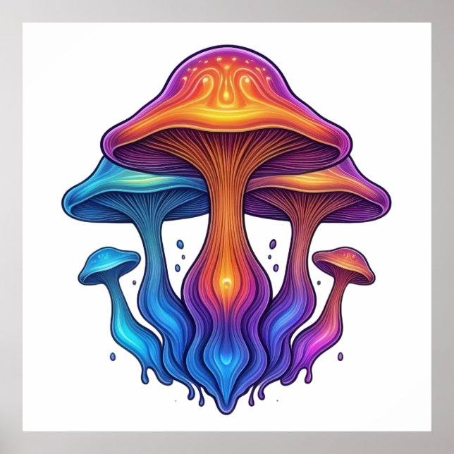 Neon Mushroom Glow" Poster (Framsidan)
