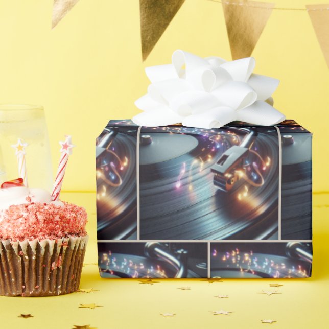 Neon Musik noter på flyttbart bord Presentpapper (Födelsedagsfest)