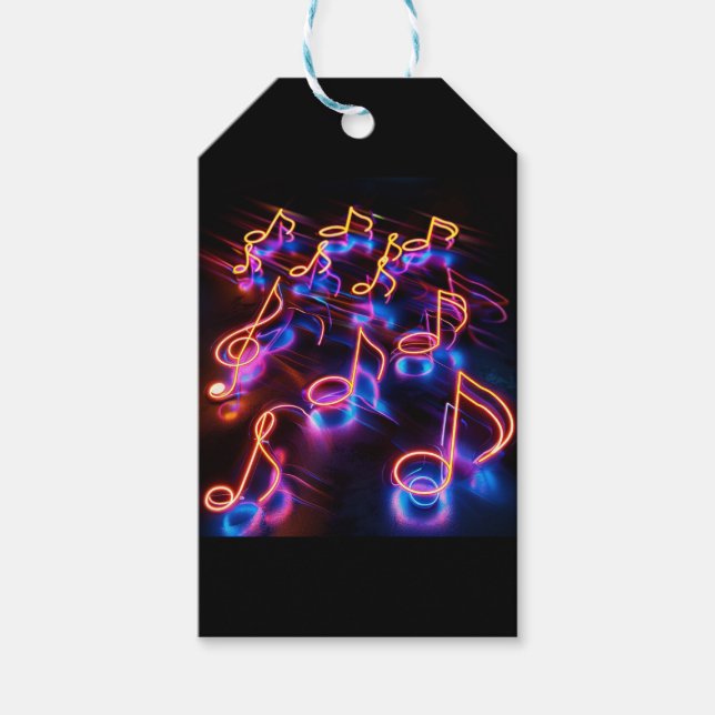 Neon musik noter presentetikett (Framsidan)
