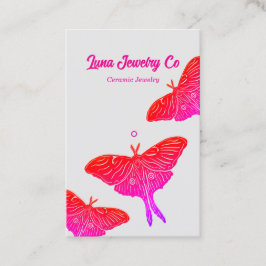 Neon Mystical Luna Moth Jewelry Pin Business Card  Visitkort