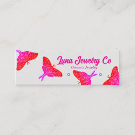 Neon Mystical Luna Moth Jewelry Stud Business Card Mini Visitkort