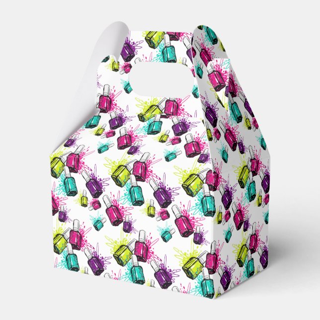 Neon Nagel polska Mönster Presentaskar (Framsidan Sidan)