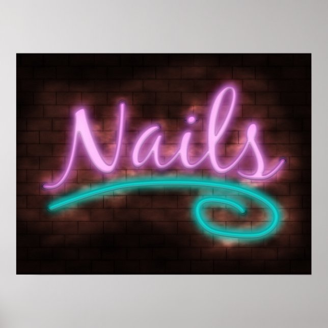 Neon Nagel Sign Poster (Framsidan)
