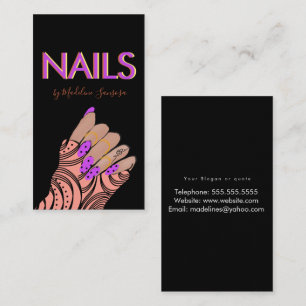 Neon Nagel Tech Trippel Bokstav Hands Visitkort
