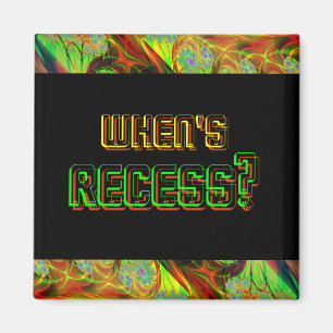 Neon "När är det?" Kvadratisk magnet