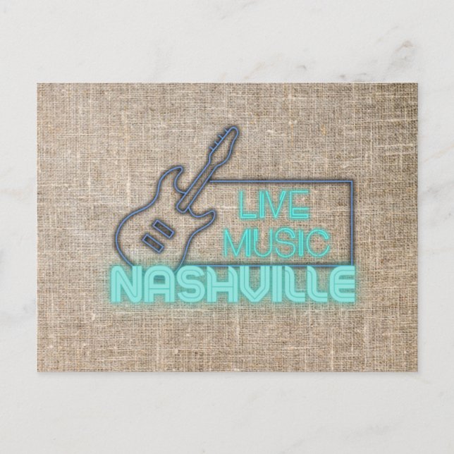 Neon Nashville Live Music Design Vykort (Framsida)