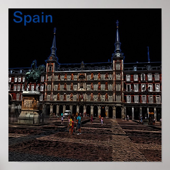 Neon Nattght Art of Madrid Poster (Framsidan)