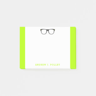 Neon Nerdy Black Glasses Anpassningsbar Post-it Block