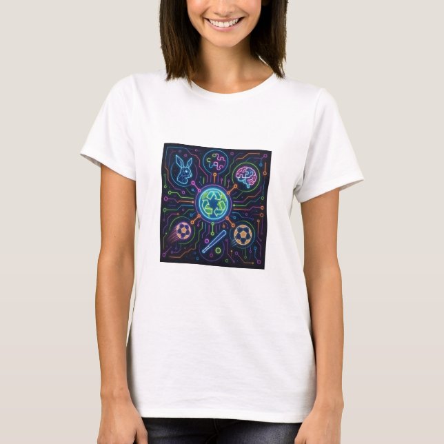 Neon Network: Synergin av global hållbarhet T Shirt (Framsida)