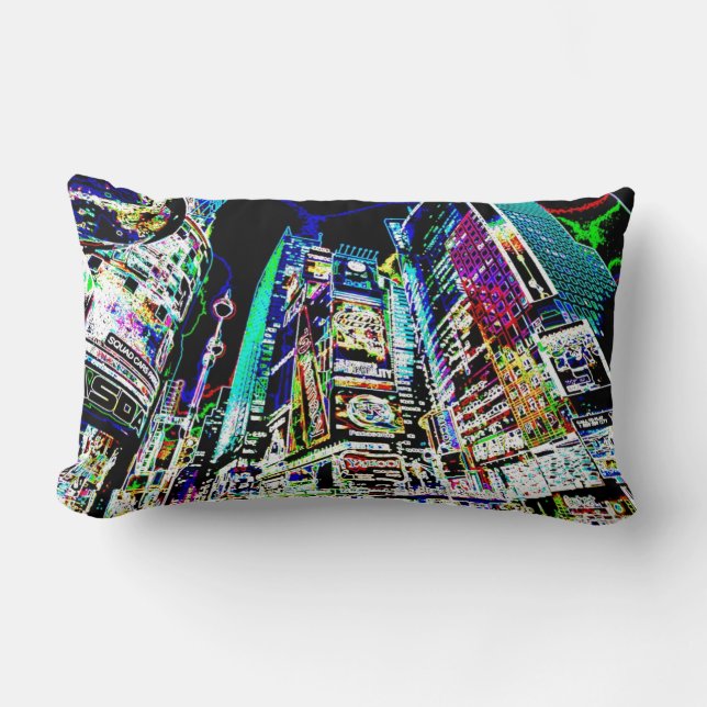Neon New York City Lumbarkudde (Framsida)