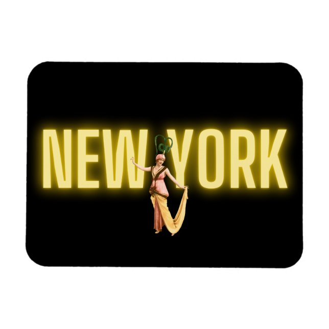 Neon New York & Vintage Beauties Magnet (Horisontell)