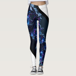 Neon Nexus: Interwoven Techno-Organic Structure Leggings