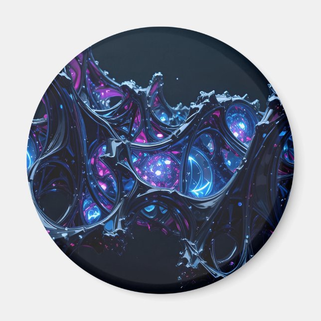 Neon Nexus: Interwoven Techno-Organic Structure Magnet (Framsidan)