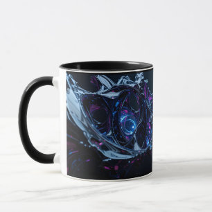 Neon Nexus: Interwoven Techno-Organic Structure Mugg