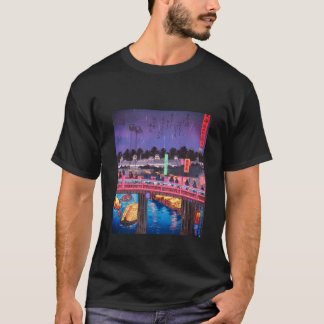 Neon Night Edo: Cyberpunk Nihonbashi & Mount Fuji T Shirt