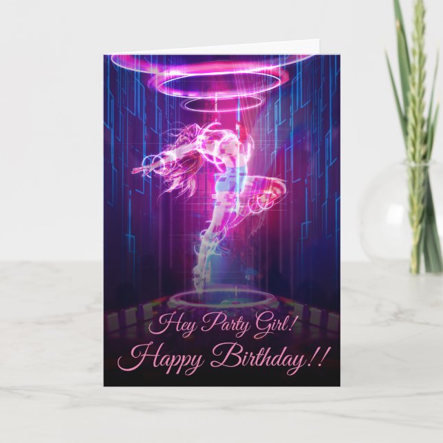 Neon Night Klubb Dancer Kort (Framsida)