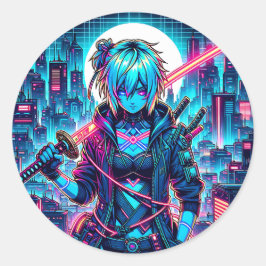 Neon Night Slicer Runt Klistermärke