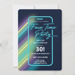 Neon Nightlife Vibe Online Group Video Chatta Part Inbjudningar