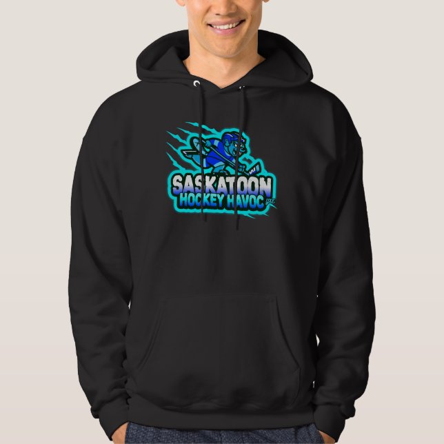 Neon Nights Hockey Havoc i Saskatoon Hoodie (Framsida)