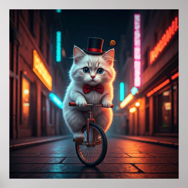 Neon Nights, Kattdjur Flight Poster (Framsidan)