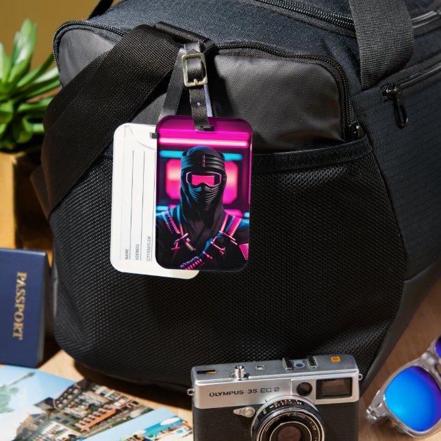 neon ninja bagagebricka (Framsida & Baksida)