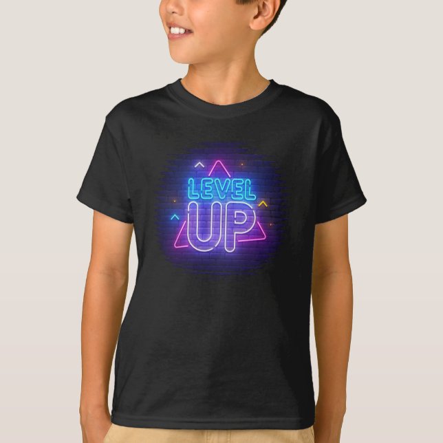 Neon Nivå Upp  T Shirt (Framsida)