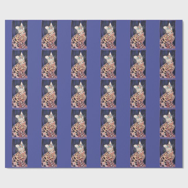 Neon Noir Bengal Cat Presentpapper (Platt)