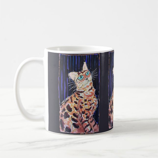 Neon Noir Bengal Katt Kaffemugg (Vänster)