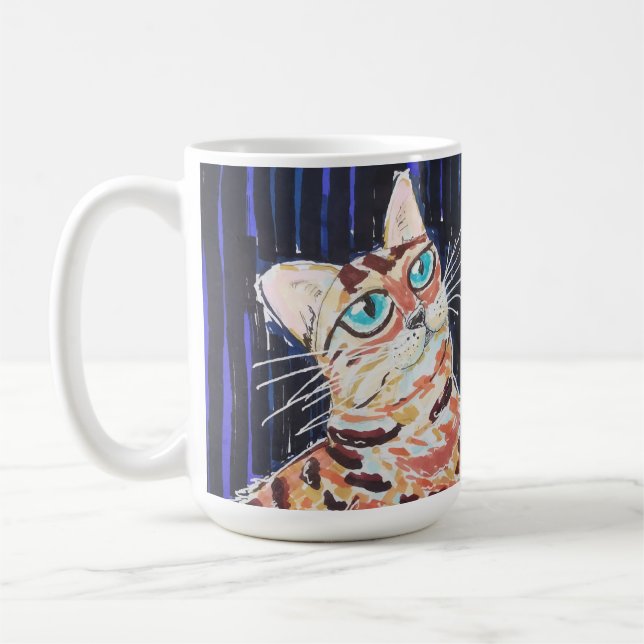 Neon Noir Bengal Katt Kaffemugg (Vänster)