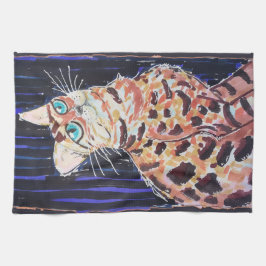 Neon Noir Bengal Katt Kökshandduk