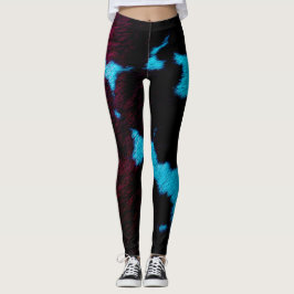 Neon Noir Cow Leggings