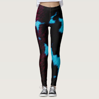 Neon Noir Cow Leggings