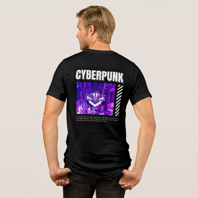Neon Noir Cyberpunk Emblem T Shirt (Baksida Full)