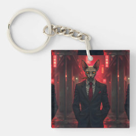 Neon Noir Sphynx Katt i Maffia Stil