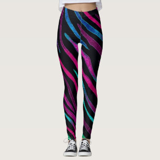 Neon Noir Zebra mönstrad Leggings