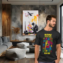 Neon Noise Dog – Abstrakt geometrisk djur  T Shirt