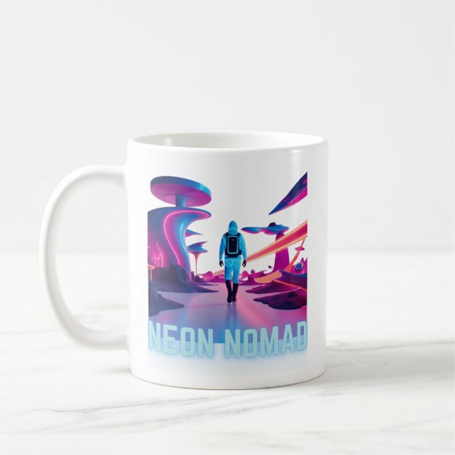 Neon Nomad - Wander in a world of wonder Kaffemugg (Vänster)