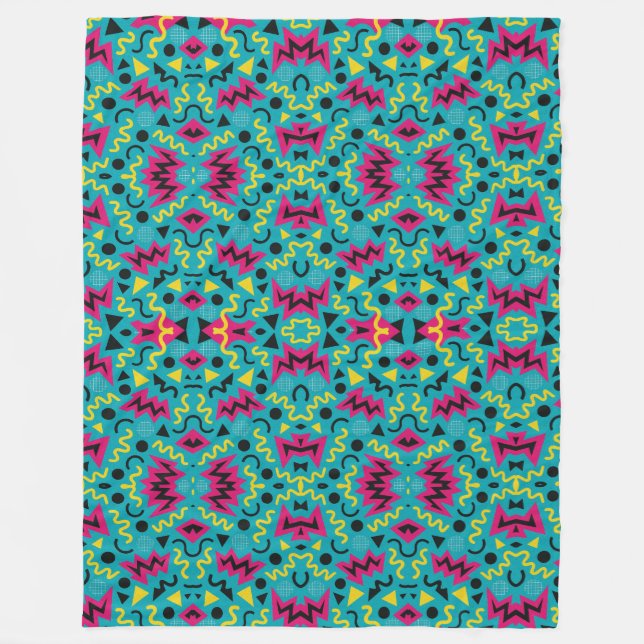 Neon Nostalgia: en fet 90-tal Remix Fleecefilt (Framsidan)