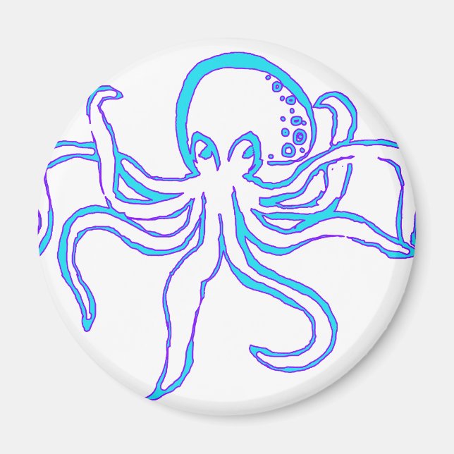Neon Octopus Magnet (Framsidan)