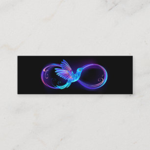 Neon Ofinity Symbol med glowing Hummingbird
