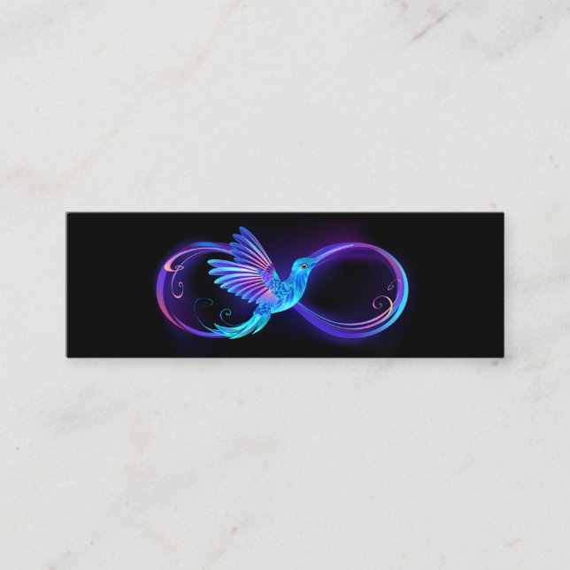 Neon Ofinity Symbol med glowing Hummingbird (Framsida)