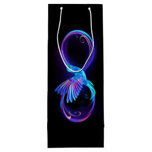 Neon Ofinity Symbol med glowing Hummingbird