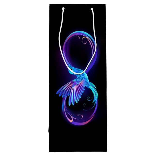 Neon Ofinity Symbol med glowing Hummingbird (Baksidan)